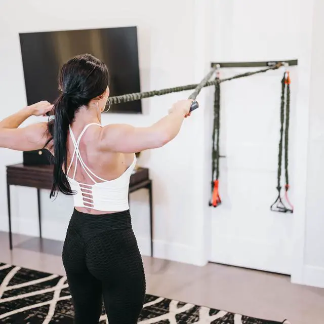 Alt view image 2 of 6 - Door Belt Fitness Anchor - Door Strap for Cross Anchoring Exercise Resistance Bands - Compatible with 4KOR Shoulder Resistance Cords - 1 Grey Door Strap Included
