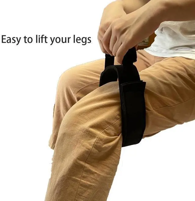 Alt view image 2 of 5 - Thigh Lifter Strap Leg Lifting Pull Up Assistance Belt Leg Transfer Aid Foot Lifting Loop with Wrist Band Patient Mobility Device for Knee Recovery Elderly and Disable (1)