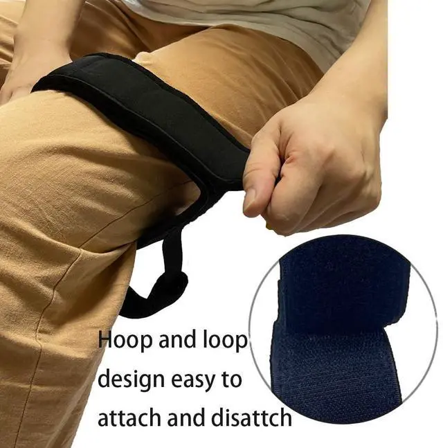 Alt view image 3 of 5 - Thigh Lifter Strap Leg Lifting Pull Up Assistance Belt Leg Transfer Aid Foot Lifting Loop with Wrist Band Patient Mobility Device for Knee Recovery Elderly and Disable (1)
