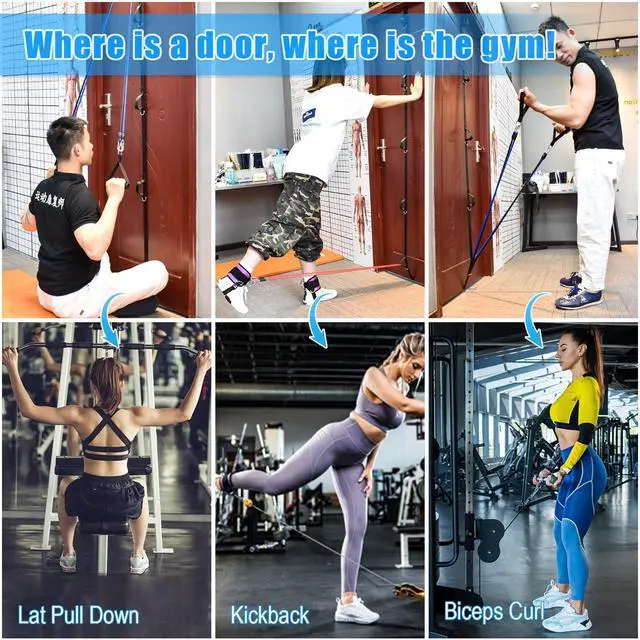 Alt view image 2 of 7 - Door Anchor Strap for Resistance Bands Exercises, Multi Point Anchor Gym Attachment for Home Fitness, Portable Door Band Resistance Workout Equipment, Easy to Install, Punch-Free, Nail-Free