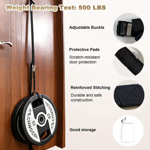 Alt view image 5 of 7 - Door Anchor Strap for Resistance Bands Exercises, Multi Point Anchor Gym Attachment for Home Fitness, Portable Door Band Resistance Workout Equipment, Easy to Install, Punch-Free, Nail-Free