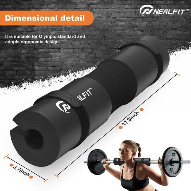Alt view image 2 of 7 - Barbell Pad Squat Pad for SquatsSquat Bar PadGreat for Weightlifting,Lunges and Hip ThrustsFoam Sponge PadFit Standard and Olympic Bars Perfectly