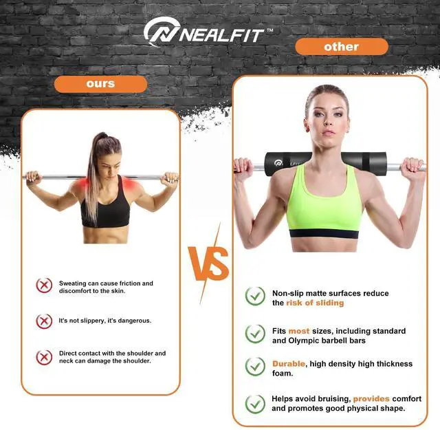 Alt view image 5 of 7 - Barbell Pad Squat Pad for SquatsSquat Bar PadGreat for Weightlifting,Lunges and Hip ThrustsFoam Sponge PadFit Standard and Olympic Bars Perfectly