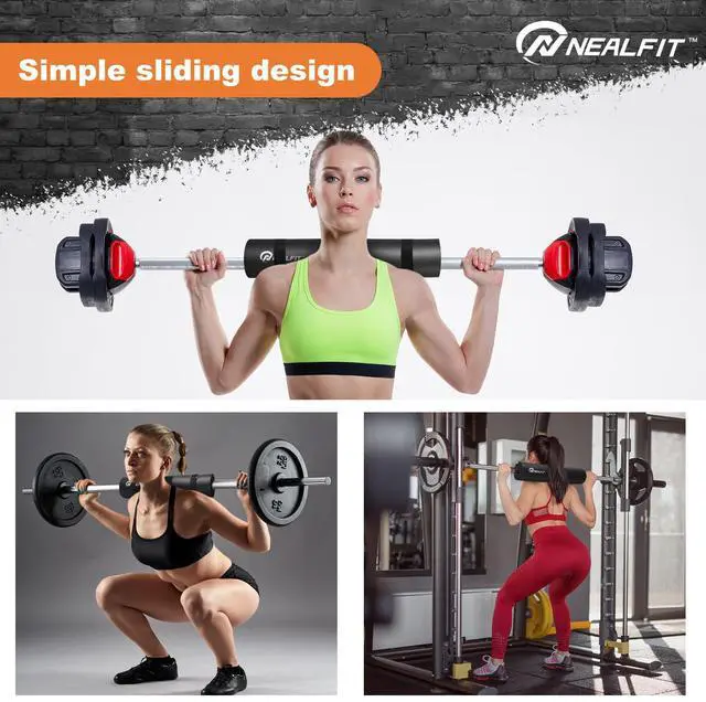 Alt view image 7 of 7 - Barbell Pad Squat Pad for SquatsSquat Bar PadGreat for Weightlifting,Lunges and Hip ThrustsFoam Sponge PadFit Standard and Olympic Bars Perfectly