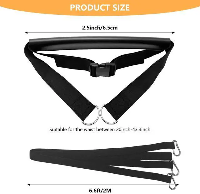 Alt view image 3 of 6 - Sled Pulling Belt Set, Adjustable Waist Training Belt with Pulling Rope for Strength Agility Power Training to Help Full Body Building