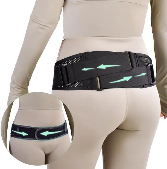 Alt view image 4 of 7 - Back Brace and Sacroiliac Hip Belt for Women, Narrow Breathable Mesh Lumbar Back Support Belt That Alleviates Sciatic, Pelvic, Lower Backs and Sacral Nerve Pain Caused by Si Joint Dysfunction