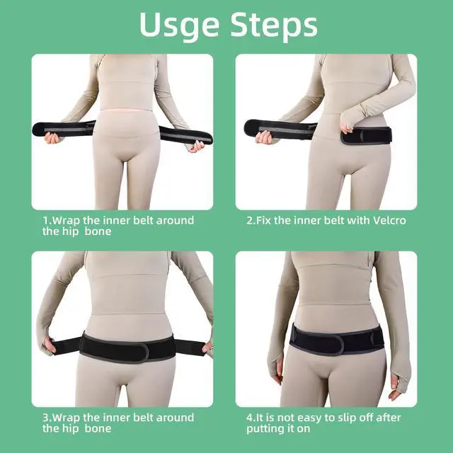 Alt view image 6 of 7 - Back Brace and Sacroiliac Hip Belt for Women, Narrow Breathable Mesh Lumbar Back Support Belt That Alleviates Sciatic, Pelvic, Lower Backs and Sacral Nerve Pain Caused by Si Joint Dysfunction