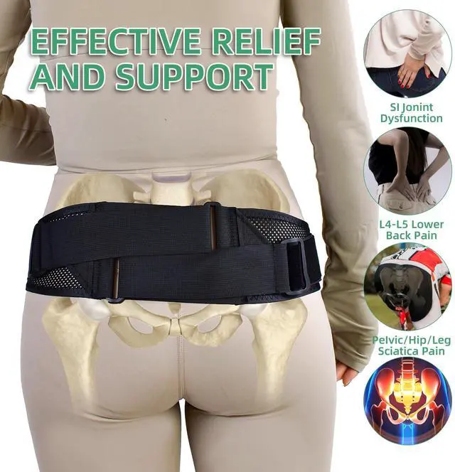 Alt view image 7 of 7 - Back Brace and Sacroiliac Hip Belt for Women, Narrow Breathable Mesh Lumbar Back Support Belt That Alleviates Sciatic, Pelvic, Lower Backs and Sacral Nerve Pain Caused by Si Joint Dysfunction