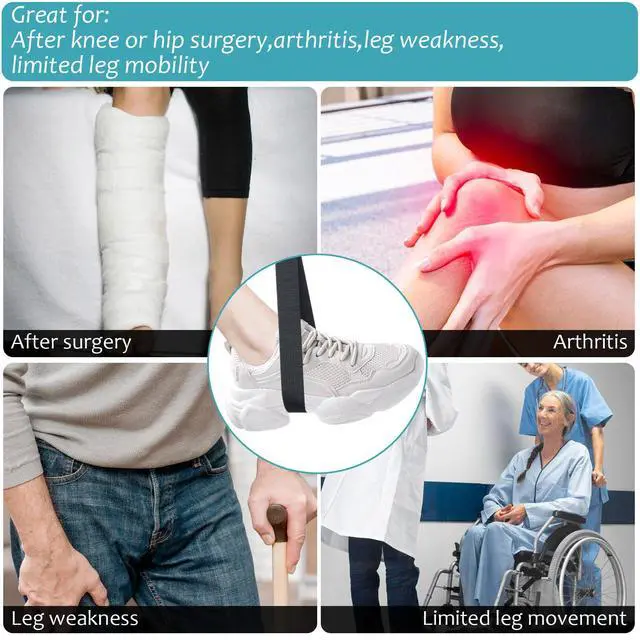 Alt view image 4 of 7 - Leg Lifter, Extra Long Leg Lifters for Elderly Adjustable Leg Lifter Strap for After Hip Replacement Limited Mobility Foot Lifter Aid for Bed Car Wheelchair