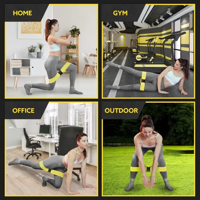 Alt view image 6 of 7 - Fabric Resistance Bands for Working Out - 5 Exercise Bands Set for Legs and Glutes - Booty Bands for Women and Men - Thick Cloth Workout Bands for Physical Therapy, Hip Training