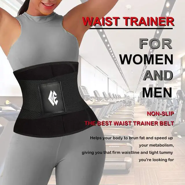 Alt view image 2 of 6 - Waist Trainer Belt for Women & Man - Waist Trimmer Ab Belt - Tummy Control Body Shaper(Black,Medium)