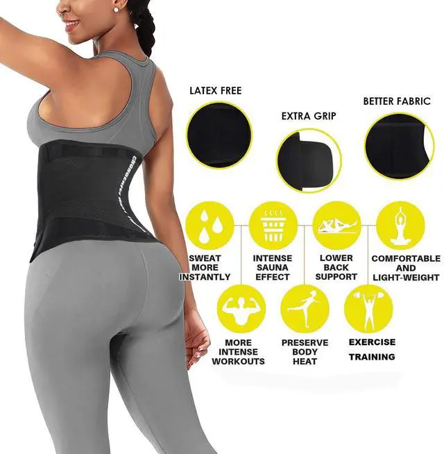 Alt view image 4 of 6 - Waist Trainer Belt for Women & Man - Waist Trimmer Ab Belt - Tummy Control Body Shaper(Black,Medium)