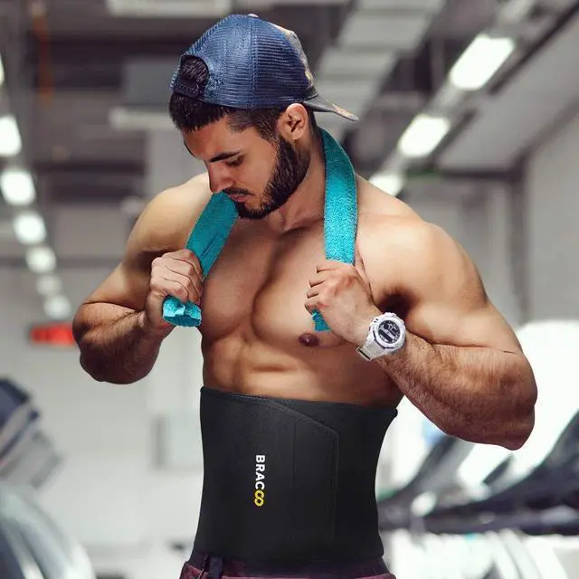 Alt view image 4 of 6 - Waist Trimmer Wrap,Sweat Sauna Slim Belly Belt for Men & Women-Abdominal Waist Trainer,Increased Core Stability, SE22 Black