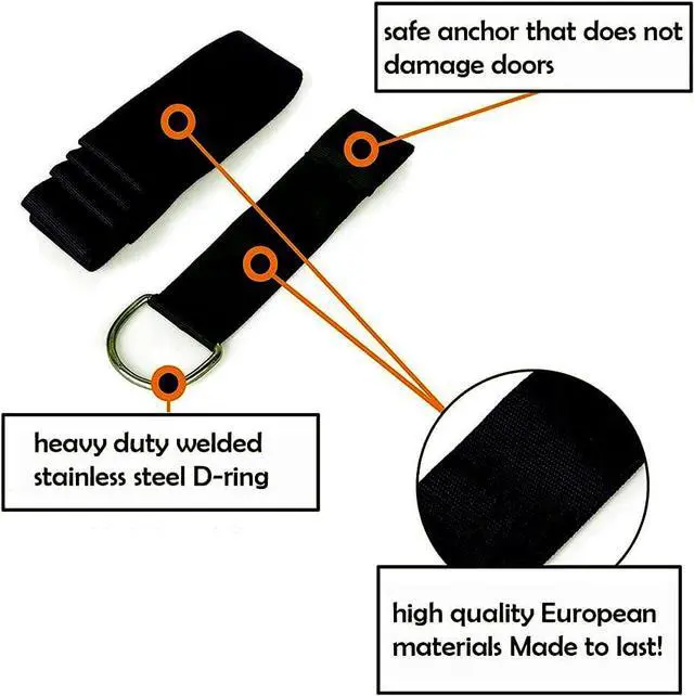 Alt view image 4 of 5 - Door Leg Stretcher, Door Flexibility & Stretching Leg Strap - Great forBalletCheerDanceGymnasticsorAnySport Leg Stretcher Door Flexibility Trainer Premium Stretching Equipment Exercise equipment black
