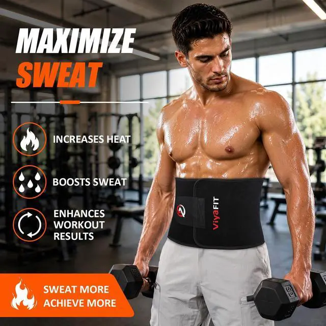 Alt view image 2 of 7 - Waist Trimmer Belt, Premium Waist Trainer for Women & Men Weight Loss Red