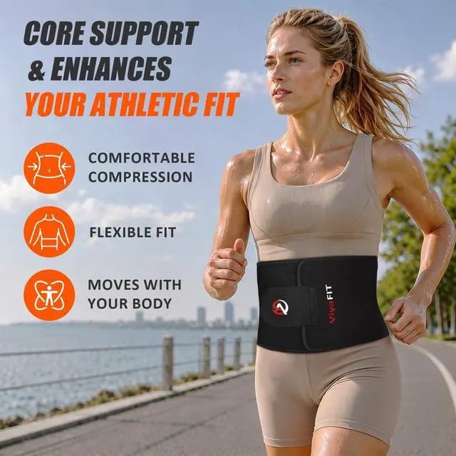 Alt view image 4 of 7 - Waist Trimmer Belt, Premium Waist Trainer for Women & Men Weight Loss Red