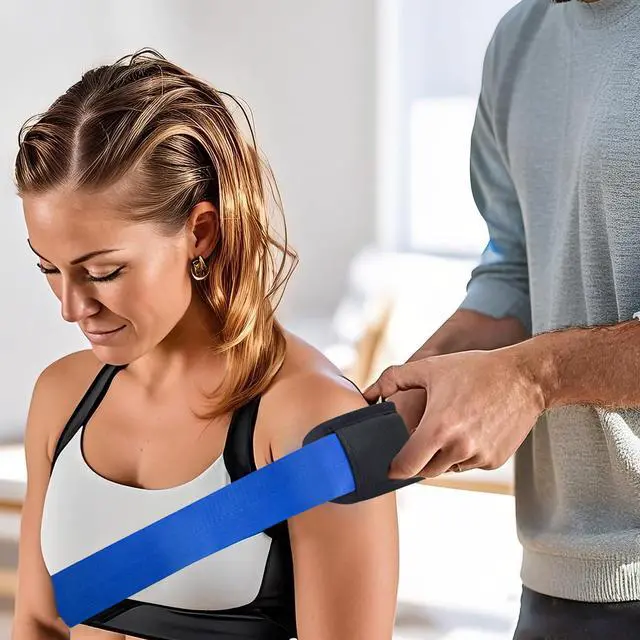 Alt view image 5 of 7 - Physical Therapy Belt with Comfort Padding, Gate Belts for Physical Therapy - Adjustable Mobilization Belt for Manual Therapy for Rehab, Stretching, Manual Traction, and Mobility (Blue)