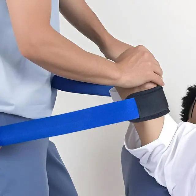 Alt view image 6 of 7 - Physical Therapy Belt with Comfort Padding, Gate Belts for Physical Therapy - Adjustable Mobilization Belt for Manual Therapy for Rehab, Stretching, Manual Traction, and Mobility (Blue)