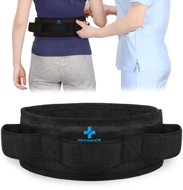 Main image of Gait Belt Transfer Belts with Handles for Lifting Seniors, Safety Gate Belt with Quick Release Buckle Nursing Safety Patient Assist for Elderly, Disabled, Physical Therapy, Caregivers(Black)
