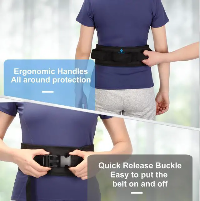 Alt view image 3 of 7 - Gait Belt Transfer Belts with Handles for Lifting Seniors, Safety Gate Belt with Quick Release Buckle Nursing Safety Patient Assist for Elderly, Disabled, Physical Therapy, Caregivers(Black)