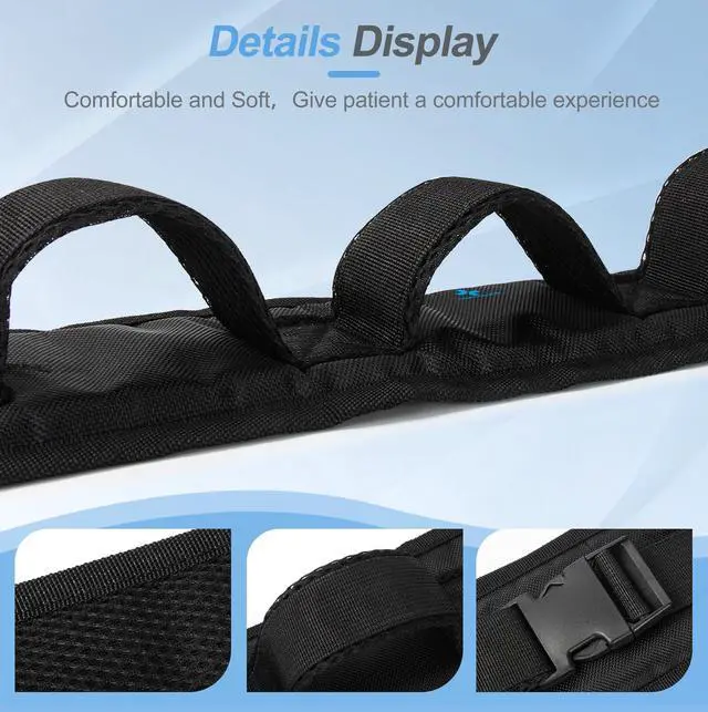Alt view image 5 of 7 - Gait Belt Transfer Belts with Handles for Lifting Seniors, Safety Gate Belt with Quick Release Buckle Nursing Safety Patient Assist for Elderly, Disabled, Physical Therapy, Caregivers(Black)