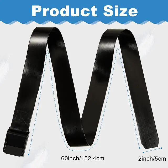 Alt view image 2 of 7 - Vinyl Gait Belt Transfer for 60 Inch Assist Device Safety Occupational Physical Gate with Spring Loaded Buckle Handles Elderly Pediatric Caregiver Nurse