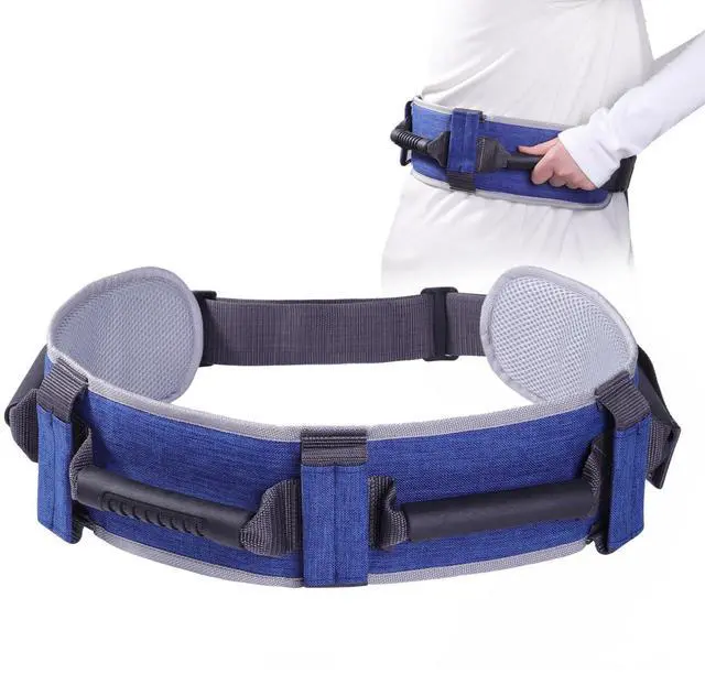 Main image of Adjustable Gait Belt with Handles for Lifting Seniors, Safety Gait Transfer Belt for Patient Lift Assist, Physical Therapy Strap with Quick-Release Buckle for Elderly and Disabled (Blue)