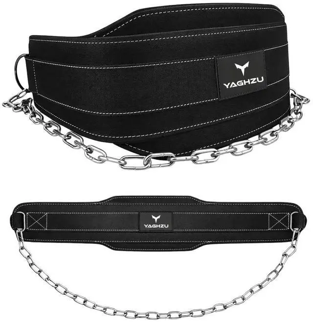 Main image of Dip Belt with Chain Weighted Pull Up Belt, Dip Weight Belt, Weightlifting Belt for Pullups, Squats, and Dips, Belt Squat Attachment Ideal Weight Belt for Pullups, Weightlifting, and GymWorkoutsBlack