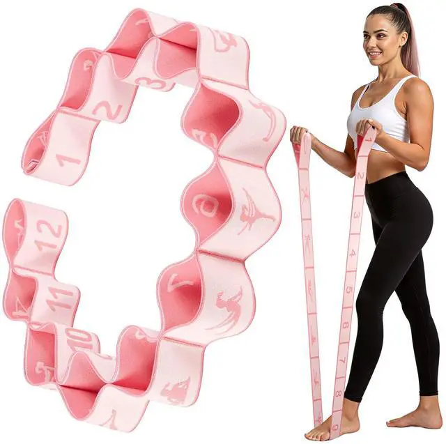 Main image of Resistance Bands, Stretch Band for Exercise, Physical Therapy, Rehab & Flexibility, Home Gym Equipment for Yoga, Pilates, Dance, Gymnastics, Number Loop Elastic Strap for Leg and Hip Stretches