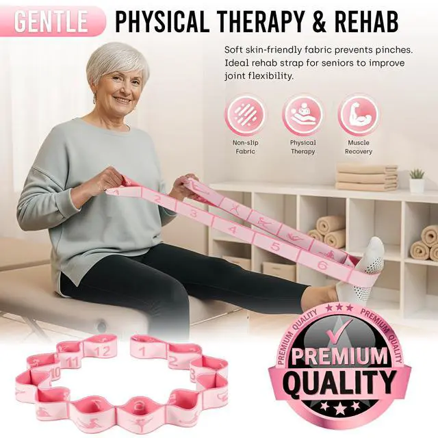 Alt view image 2 of 7 - Resistance Bands, Stretch Band for Exercise, Physical Therapy, Rehab & Flexibility, Home Gym Equipment for Yoga, Pilates, Dance, Gymnastics, Number Loop Elastic Strap for Leg and Hip Stretches