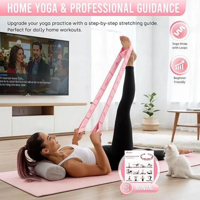 Alt view image 5 of 7 - Resistance Bands, Stretch Band for Exercise, Physical Therapy, Rehab & Flexibility, Home Gym Equipment for Yoga, Pilates, Dance, Gymnastics, Number Loop Elastic Strap for Leg and Hip Stretches