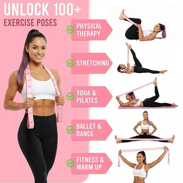 Alt view image 7 of 7 - Resistance Bands, Stretch Band for Exercise, Physical Therapy, Rehab & Flexibility, Home Gym Equipment for Yoga, Pilates, Dance, Gymnastics, Number Loop Elastic Strap for Leg and Hip Stretches