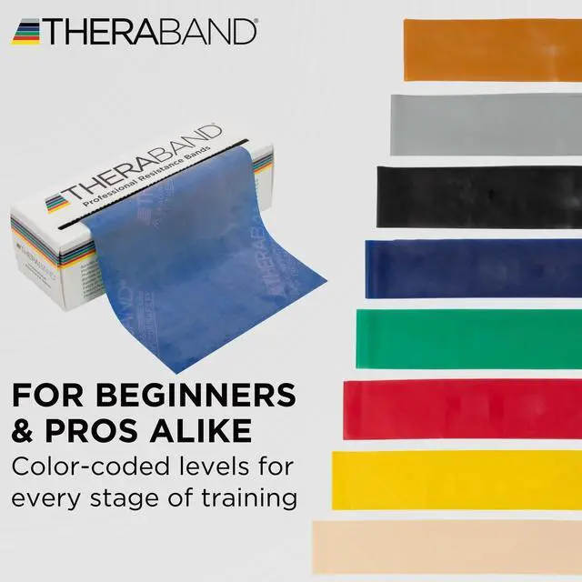 Alt view image 7 of 7 - Resistance Bands, 6 Yard Roll Professional Latex Elastic Band For Upper & Lower Body, Core Exercise, Physical Therapy, Pilates, Home Workouts, Rehab, Blue, Extra Heavy, Level 5