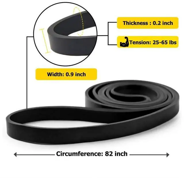Alt view image 2 of 7 - Resistance Band Pull up Band Fitness Exercise Bands Natural Latex for Workout Body Stretch Powerlifting Band Fitness Sport Training at Home/The Gym - Black