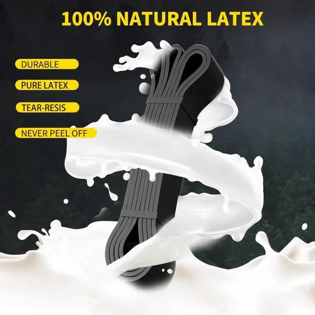 Alt view image 4 of 7 - Resistance Band Pull up Band Fitness Exercise Bands Natural Latex for Workout Body Stretch Powerlifting Band Fitness Sport Training at Home/The Gym - Black