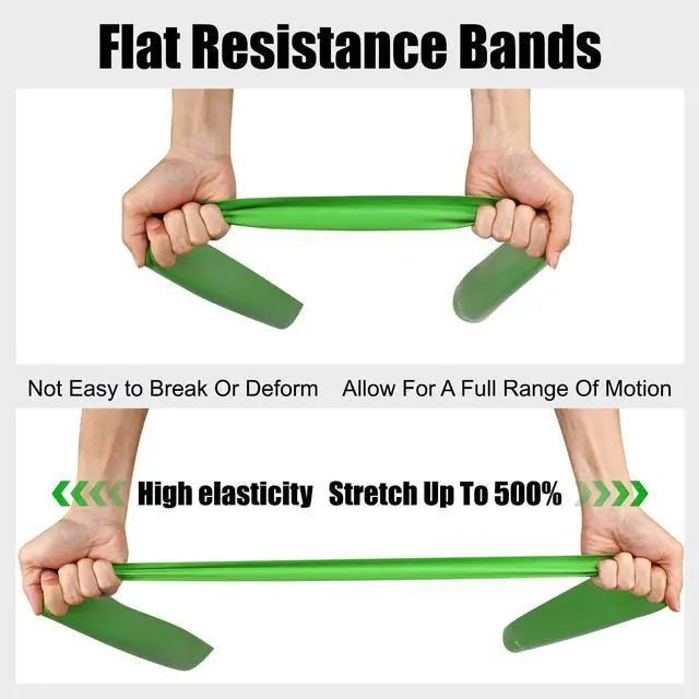 Alt view image 2 of 6 - Flat Resistance Bands for Physical Therapy and Rehab, Pilates, Yoga, Latex Elastic Workout Bands Resistance for Women and Men, 5.9 Feet Long