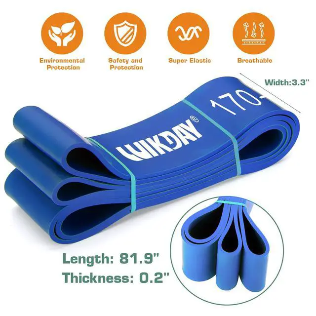 Alt view image 2 of 7 - Resistance Bands for Working Out, Exercise Bands, Workout Bands, Pull Up Assistance Bands for Body Stretching Training Physical Therapy Muscle Training for Men & Women Blue (170-230lbs)