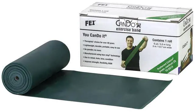 Main image of Low Powder Exercise Band, 6 yard Roll, Green: Medium
