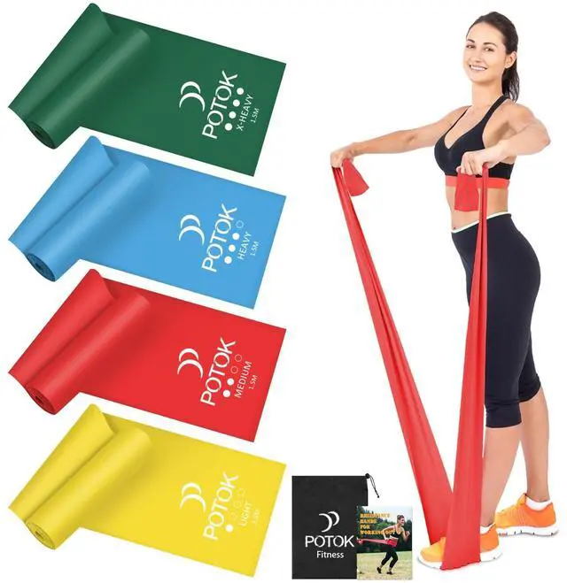 Main image of Resistance Exercise Band Kit,4 Pack 1.5M Resistance Bands for Women or Men,Physiotherapy Recovery Fitness Band for Mobility Strength & Rehab Premium Quality