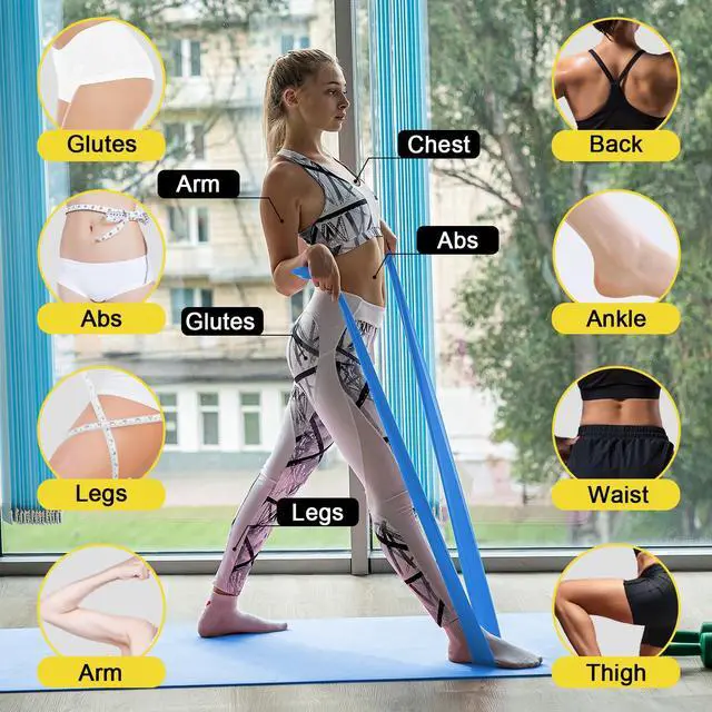 Alt view image 4 of 7 - Resistance Exercise Band Kit,4 Pack 1.5M Resistance Bands for Women or Men,Physiotherapy Recovery Fitness Band for Mobility Strength & Rehab Premium Quality