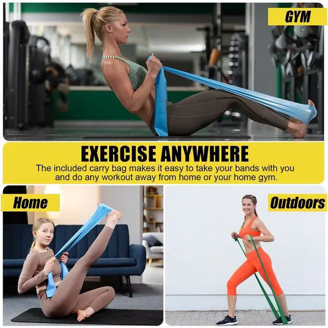 Alt view image 5 of 7 - Resistance Exercise Band Kit,4 Pack 1.5M Resistance Bands for Women or Men,Physiotherapy Recovery Fitness Band for Mobility Strength & Rehab Premium Quality