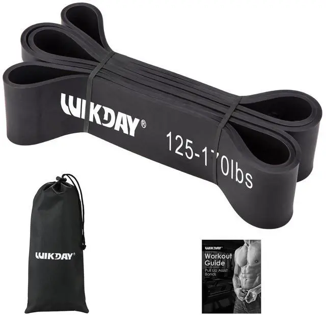 Main image of Resistance Bands for Working Out, Exercise Bands, Workout Bands, Pull Up Assistance Bands for Body Stretching Training Physical Therapy Muscle Training for Men & Women Black (125-170 lbs)