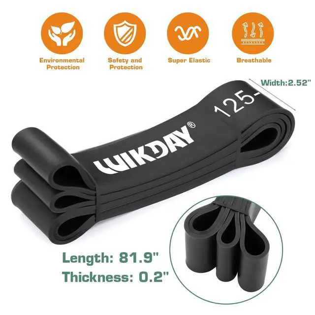 Alt view image 2 of 7 - Resistance Bands for Working Out, Exercise Bands, Workout Bands, Pull Up Assistance Bands for Body Stretching Training Physical Therapy Muscle Training for Men & Women Black (125-170 lbs)