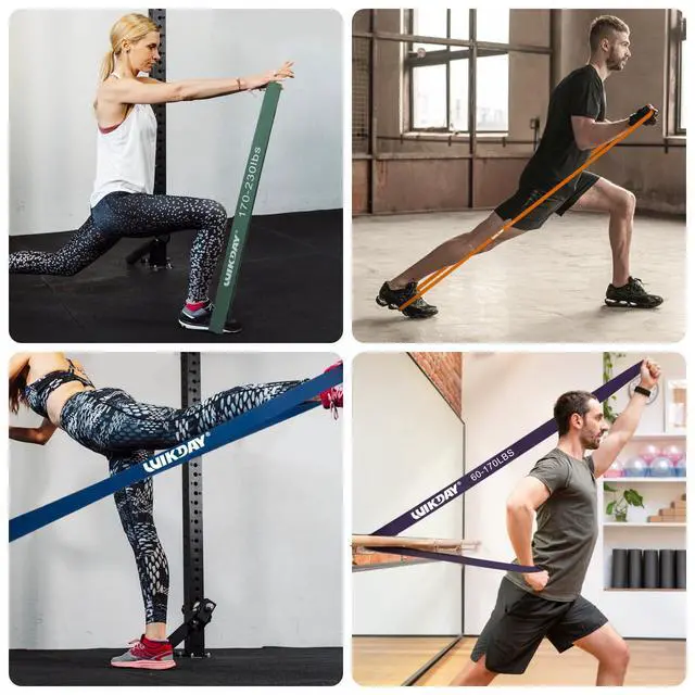 Alt view image 6 of 7 - Resistance Bands for Working Out, Exercise Bands, Workout Bands, Pull Up Assistance Bands for Body Stretching Training Physical Therapy Muscle Training for Men & Women Black (125-170 lbs)