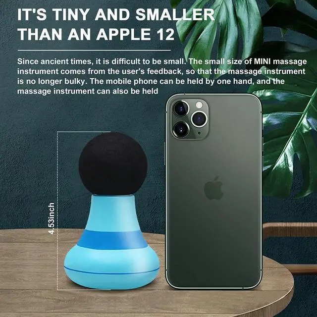 Alt view image 2 of 7 - Mini Massage Gun, Portable Mini Massager USB Charging Electric Handheld Personal Massager with 6 Speed Vibration, Deep Tissue Muscle Massager Fascia Gun for Relaxation Muscles Relief Pain (Blue)