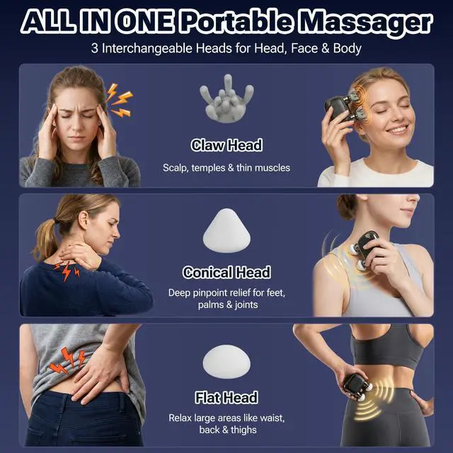 Alt view image 4 of 7 - Super Mini Massage Gun with Strong Brushless Motor, Percussion Deep Tissues Muscle Massager for Travel, 8mm Amplitude Massagers for Pain Relief for Gym, Travel, Office
