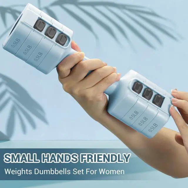Alt view image 5 of 7 - Adjustable Dumbbells Hand Weights Set: Sportneer 4 In 1 Weight Each 2lb 3lb 4lb 5lb Free Weights Dumbbells Set for Women Fast Adjust Dumbbell Set for Men Home Gym Workout Strength Training Exercise