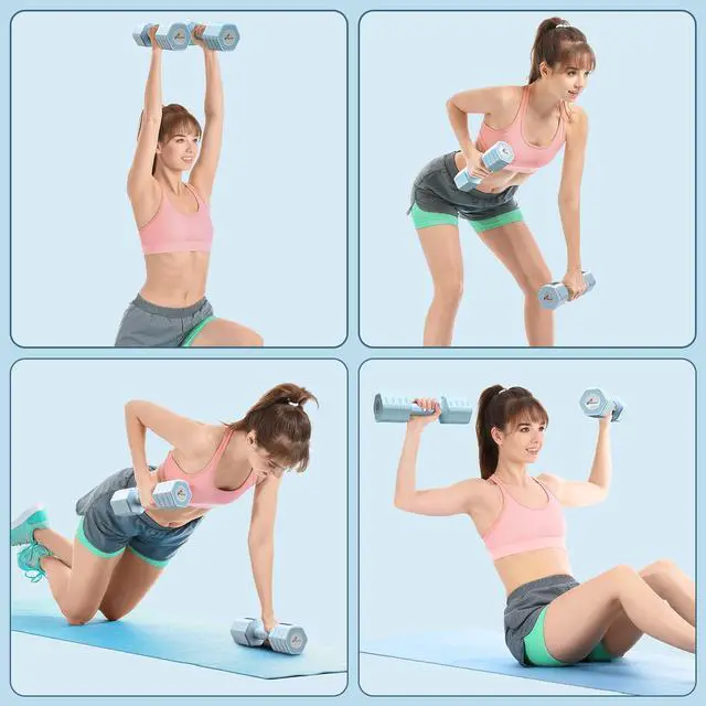 Alt view image 6 of 7 - Adjustable Dumbbells Hand Weights Set: Sportneer 4 In 1 Weight Each 2lb 3lb 4lb 5lb Free Weights Dumbbells Set for Women Fast Adjust Dumbbell Set for Men Home Gym Workout Strength Training Exercise