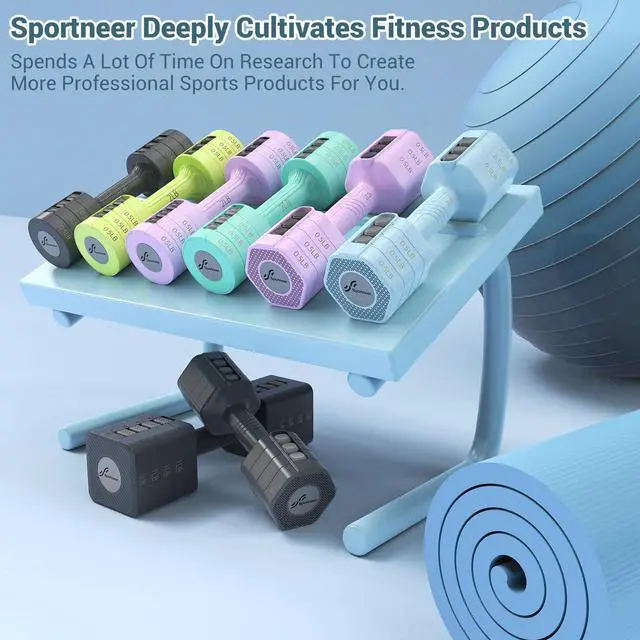 Alt view image 7 of 7 - Adjustable Dumbbells Hand Weights Set: Sportneer 4 In 1 Weight Each 2lb 3lb 4lb 5lb Free Weights Dumbbells Set for Women Fast Adjust Dumbbell Set for Men Home Gym Workout Strength Training Exercise