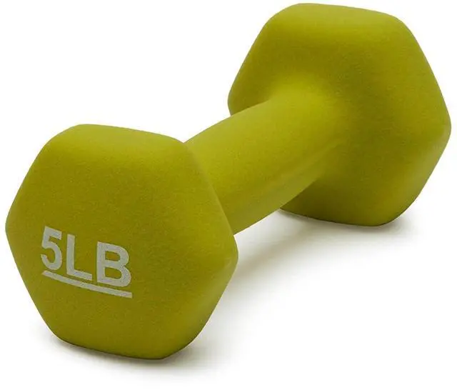 Alt view image 2 of 4 - Neoprene Dumbbell Hand Weights for Workout and Exercise, Hexagon Shape, 5 Pounds, Pair, Green